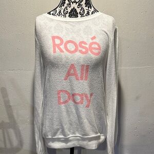 Wildfox White and Pink Sweatshirt
